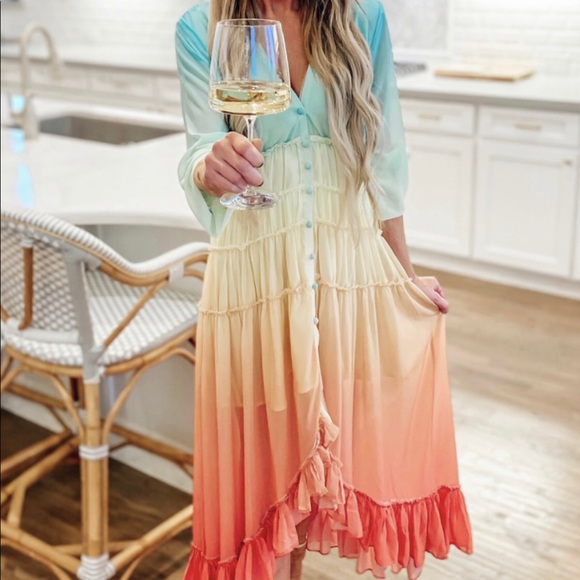 Hazel Olive Rainbow Dress 